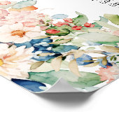 Aquarellblume 9 Tische Hochzeitssitze Poster (Ecke)