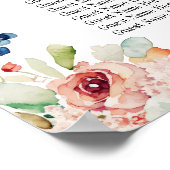 Aquarellblume 9 Tische Hochzeitssitze Poster (Ecke)
