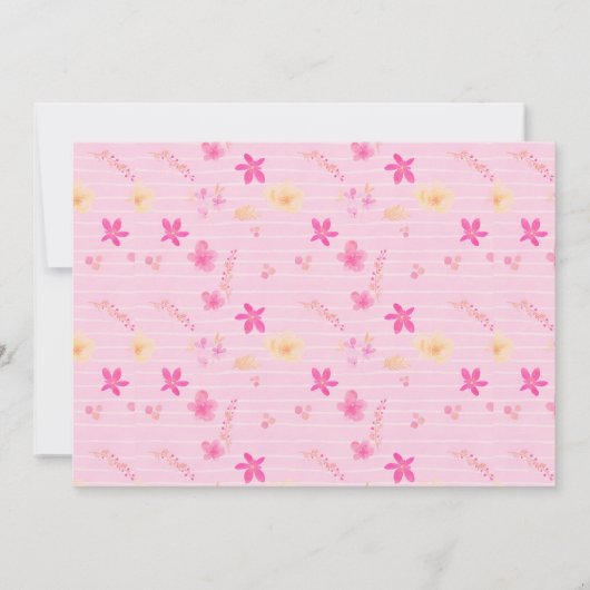 Aquarellblume Affe Kindermädchen Dusche Einladung (Rückseite)