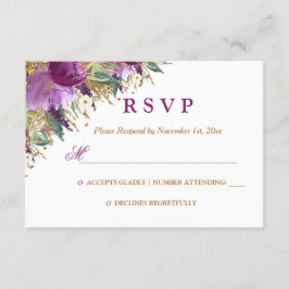 Aquarellblume Amethyst Wedding RSVP