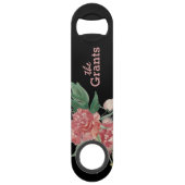 Aquarellblume auf Schwarz #2 Personalisiert Speedflaschenöffner (Rückseite)