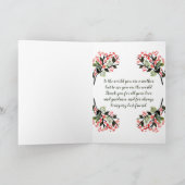 Aquarellblume & Blätter Rosa Grün Muttertag Feiertagskarte (Innenseite)