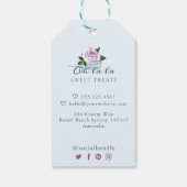 Aquarellblume Blau Macaron Merci/Vielen Dank Geschenkanhänger (Rückseite)