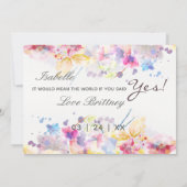 Aquarellblume Bleiben Sie mein Blumenmädchen Einladung (Rückseite)