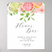 Aquarellblume "Blume Bar" Dusche Gefallen Print Poster (Vorne)