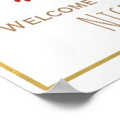 Aquarellblume Blume Moderne Hochzeit Willkommen Poster (Ecke)