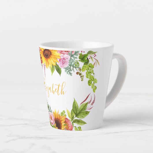 Aquarellblume Blumengelb Name Milchtasse (Rechte Ecke)