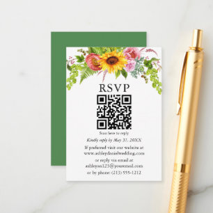 Aquarellblume Blumenzwiebelblume QR UAWG Green Begleitkarte
