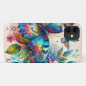 Aquarellblume Blütenblume Blume Blau Rosa Case-Mate iPhone Hülle (Rückseite (Horizontal))