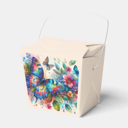 Aquarellblume Blütenblume Blume Blau Rosa Geschenkschachtel (Vorderseite)