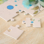 Aquarellblume Blütenblume Blume Blau Rosa Puzzle (Seite)