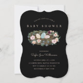 Aquarellblume Bohemisch Bird's Nest Baby Shower Einladung (Vorderseite)