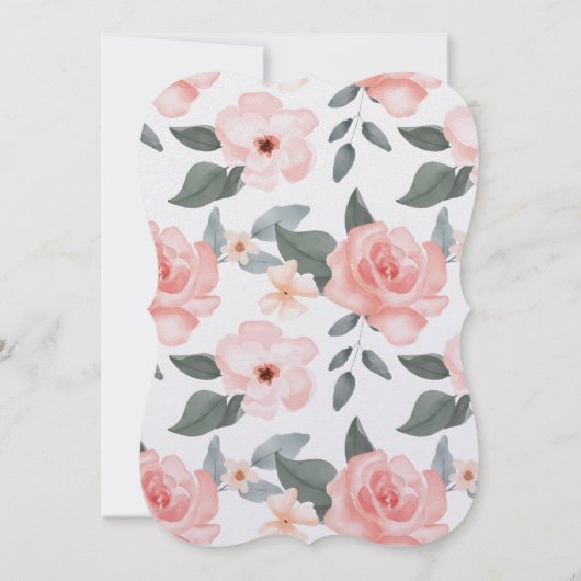 Aquarellblume Bohemisch Bird's Nest Baby Shower Einladung (Rückseite)