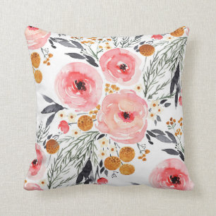 Aquarellblume Boho Kissen