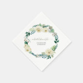 Aquarellblume BOHO Wreath Elfenbeinküste Rose Rust Serviette (Ecke)
