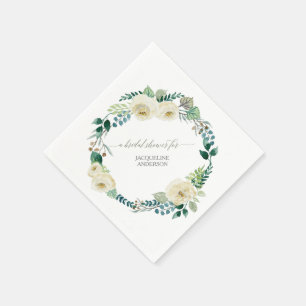 Aquarellblume BOHO Wreath Elfenbeinküste Rose Rust Serviette