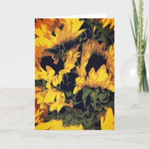 Aquarellblume Bouquet Blume Gelb Orange Karte