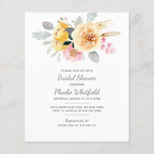 Aquarellblume Brautdusche Einladung