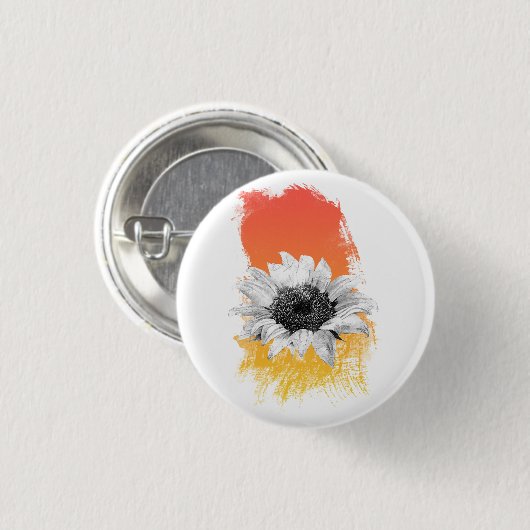 Aquarellblume Button (Vorne & Hinten)