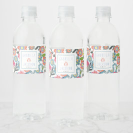 Aquarellblume | Custom Water Label Wasserflaschenetikett