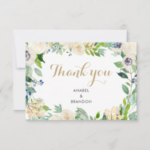 Aquarellblume Danke Karte Farbe