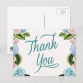 Aquarellblume Danke Postkarten (Vorne/Hinten)