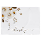 Aquarellblume Danke Tasche Große Geschenktüte (Rückseite)