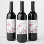 Aquarellblume Danke Weinlabel - Elegant Weinetikett (Flaschen)
