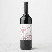Aquarellblume Danke Weinlabel - Elegant Weinetikett (Vorderseite)