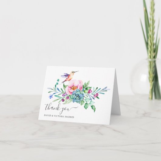Aquarellblume Dankeschön Karte (Vorderseite)