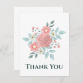 Aquarellblume Dankeschön Karte (Vorne/Hinten)