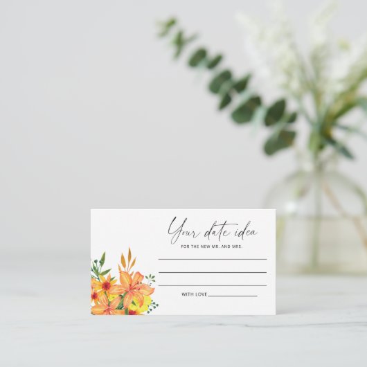 Aquarellblume Datum Ideen Nacht \ Datum jar Begleitkarte (Stehend Vorderseite)