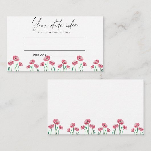 Aquarellblume Datum Ideen Nacht \ Datum jar Begleitkarte (Vorne/Hinten)