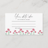 Aquarellblume Datum Ideen Nacht \ Datum jar Begleitkarte (Vorderseite)