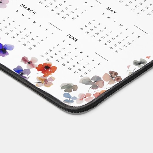 Aquarellblume | Datum markieren | 24/25 Kalender Schreibtischunterlage (Ecke)