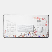 Aquarellblume | Datum markieren | 24/25 Kalender Schreibtischunterlage (Tastatur & Maus)