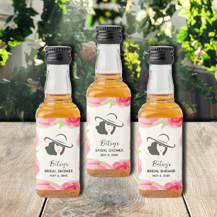 Aquarellblume Derby Brautparty Favoriten Mini Alkoholflaschenetikett