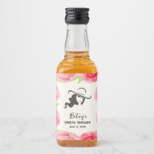 Aquarellblume Derby Brautparty Favoriten Mini Alkoholflaschenetikett (Vorderseite)