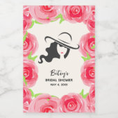 Aquarellblume Derby Brautparty Favoriten Mini Weinetikett (Einzelnes Label)