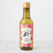 Aquarellblume Derby Brautparty Favoriten Mini Weinetikett (Vorderseite)