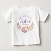 Aquarellblume Die beste große Schwester Baby T-shirt (Vorderseite)