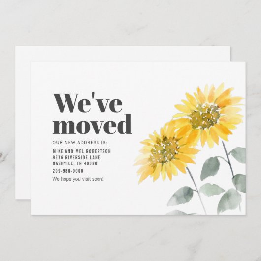 Aquarellblume, die wir bewegt haben ankündigung (Vorne/Hinten)