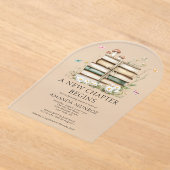 Aquarellblume Ein neues Kapitel Kinderdusche Acryleinladungen (Ablage )