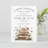 Aquarellblume Ein neues Kapitel Kinderdusche Einladung (Stehend Vorderseite)