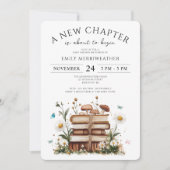 Aquarellblume Ein neues Kapitel Kinderdusche Einladung (Vorderseite)