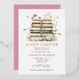 Aquarellblume Ein neues Kapitel Kinderdusche Folieneinladung