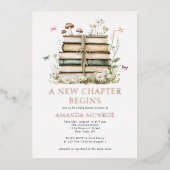 Aquarellblume Ein neues Kapitel Kinderdusche Folieneinladung (Vorderseite)