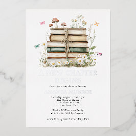 Aquarellblume Ein neues Kapitel Kinderdusche Folieneinladung