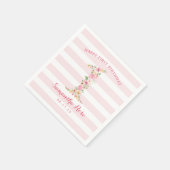 Aquarellblume Eins Geburtstag Serviette (Ecke)