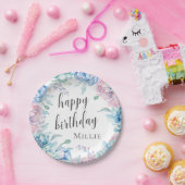 Aquarellblume Elegantes Bauernhaus Happy Birthday Pappteller (Party)